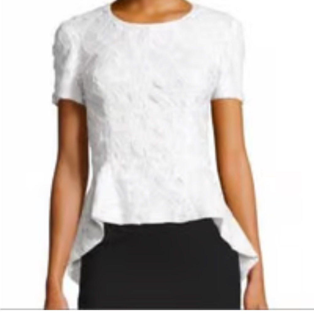 SB by SACHIN & BABI white lace peplum high low top size M